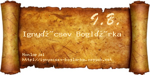 Ignyácsev Boglárka névjegykártya